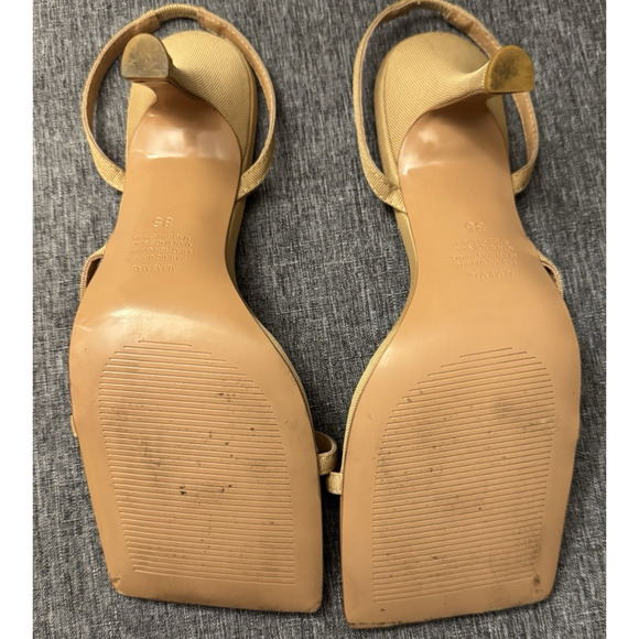 Alias Mae Fleur Sandals Heels Natural Sling back Square Toe Eu 35 Us 4 - Picture 5 of 7